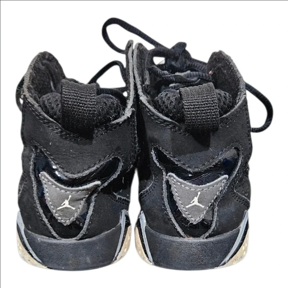 Nike Air Jordan True Flight Black Metallic Silver Sneakers Size 13C 343796-010